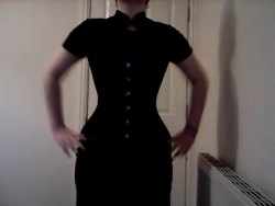 corsetsandboxers:  For contrast in the fit of these two brands, this is a comparison of my 26” ‘extra curvy’ black brocade overbust from Corsets-UK vs. my 24” WKD overbust. I love the more dramatic silhouette of the WKD, which also works with