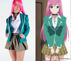 I&rsquo;m working on the Moka set from Rosario vampire. I gonna upload it on the website next week but here a teaser to give you a idea of the costume. I really like the vest and the wig but the skirt was to long so we figured a trick to make it more