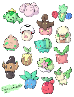sylveon-princess:  Cute Grass Types Pokemon Sticker Sheet My second completed sticker sheet, it will be available soon!! Keep an eye out for its release!! 