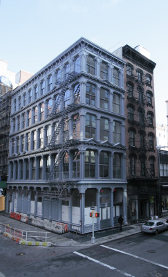 gertrwde:  101 Spring Street, New York, Exterior, 2013 © Judd Foundation. Courtesy Judd Foundation Archives.  The Judd Foundation has completed three years of renovation on Donald Judd’s New York City building in the SoHo Cast Iron Historic District.