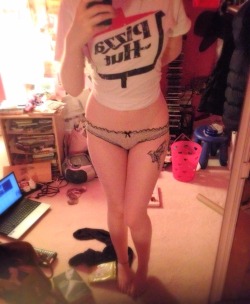 totallyfuckingfetch:  My fave top to sleep in and cutest panties.