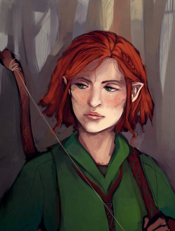 nadipieart:after the botfa tauriel cuts her hair and travels around the world