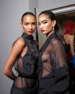  Kelly Gale pictured with Lais Ribeiro for Jean Paul Gaultier SS 2013 
