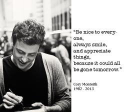 satansrad:  Rest In Peace Cory Monteith. 1982 - 2013 