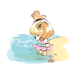 ramenana:  have this lil beach isabelle stress doodle cuz I’m waddling out of town this weekend to get the last few rays of sunshine before it gets cold as hell 