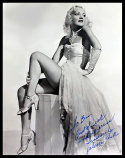 Valerie Parks Vintage 50’s-era promo photo personalized to Burlesque enthusiast, Ben Hamill: “To Ben, — Best of luck and success, Sincerely — Valerie Parks”