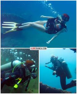 Do you scuba dive?  I LOVE IT! ❤ www.ilovebianca.com  #ilovebianca #biancabeauchamp #redhead #scuba #diving #underwater by biancabeauchampmodel