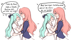 can I have this dance? i can feel you all judging me shut up i like this song  anyways, right here Miku is teaching Luka how to dance and Luka is a bit nervous (if it wasn&rsquo;t obvious ahaha i like to make sure u guys know whats up)