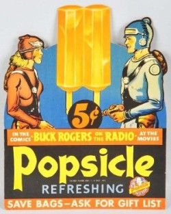  Buck Rogers Popsicle advertising sign, circa 1939  via Antique Trader