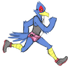 A sketchy-lined Falco, an attempt to draw him in something other than his normal clothes.