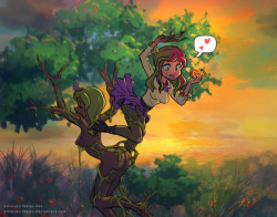 Dryad Transformation 2 A damsel discovers the mythical dryads by the Gorgon&rsquo;s  Manor.  They give into temptation, by picking and eating the forbidden  fruit of the Dryad. Slowly the guest transforms as they eat  the delicious treat. It fills them