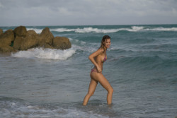 onehitstop99:  Spotted by TMZ on Miami Beach  Fappening model and actress Joy Corrigan swimming and sunbathing! even a nip slip too!! “joycorrigan” “joy corrigan”