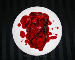 thegoblinmarketofficial:  Bleeding Heart Cake by Why Not CakeDark Chocolate Cake with Cherry FillingWeb:http://www.whynotcake.com/Facebook:http://www.facebook.com/pages/Why-Not-Cake/147134635310368?ref=ts&amp;fref=tsA previous contributor to the Goblin
