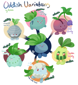 ask-ickle-mod:  Have I ever mentioned to you guys how much I like grass-type pokemon? No?  By the way I’m digging on how Puff Variety oddish came out, super tempted to draw the evolutions for it, especially whimsicott mixed with bellossom! What do