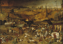 sixpenceee:  This painting called the Triumph of Death, which is how artist Pieter Bruegel the Elder rendered his vision of the Black Plague in the 1500s