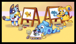 sinsays:I’ve been loving what I’ve seen of Bluey so far and it reminds me of when I used to watch Blues Clues and Spot the Dog as a kid. Welcome to the new generation Bluey! Let’s see, the three clues are Blue, Spot, and Bluey? Oh, Blue wanted to