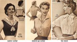 fuckyeahvintage-retro:  Blouse Collars, 1940s-50s - By Charlotte Dymock. 