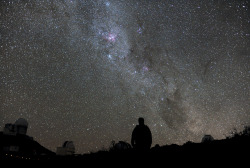 gestured:The Milky Way is brighter in the Southern Hemisphere than in the North. (Photo taken at La Silla Observatory)