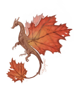 cathysdoodles:  Maple leaf dragon is after your maple syrup 