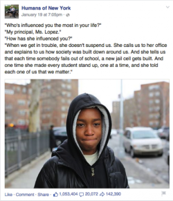 starslicer:king-emare:thechanelmuse:From the Streets of Brownsville, Brooklyn to the Oval OfficeA couple of weeks ago, a photo of 13-year-old Vidal appeared on Humans of New York, a popular blog. He talked about his principal Ms. Lopez, saying: “She