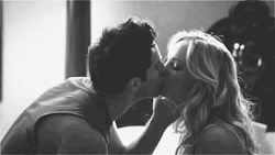 Michael Trevino as Tyler Lockwood and Candice Accola (now King) as Caroline Forbes in The Vampire Diaries