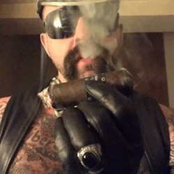 aleksbuldocek: Hey boys, like a big-ring cigar smoking Leather Man? Check out more of my content at: OnlyFans.com/aBuldocek 