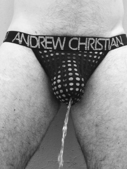sabound2bfun:Andrew Christian mesh piss!