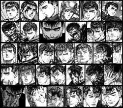entaiho:The evolution of Guts (and Kentaro Miura’s drawing style). :)