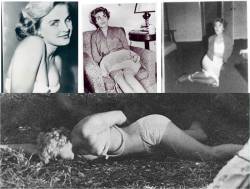 youtied:  Pics of Judith Ann Dull, bondage model, taken before and after she was abducted and snuffed (in real life) by Harvey Glatman. Pics in upper center and upper right were taken by Glatman after he kidnapped her.  Some links about this horrible