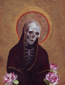 pagan-folk:  O, Most Holy Death,Beloved Mistress of Darkness,Lady of the Shadows, and Holy Mother,I ask for your protection from my enemies,From their lies, their traps, and their deeds,And from all that would seek to harm me,Until the day of your blessed