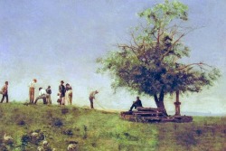 Thomas Eakins (Philadelphia, 1844 - 1916); Mending the net, 1881; oil on canvas, 81 x 107 cm; Philadelphia Museum of Art