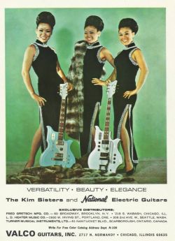 The Kim Sisters and National Electric Guitars (source: pinterest.com)
