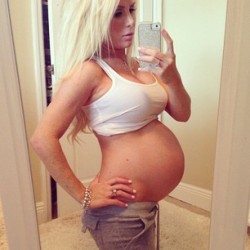 numbersgirl82:  theredghost:  Brittany was at first so down when she got knocked up after that rave. She didn’t know the father, or even remember the faces of those that put so much seed deep within her. But as she grew, so did her love for pregnancy.