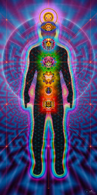 the-13th-floor:  Buy this Chakras Body Charger - Sacred Geometry Visionary art banner - Large 230cm x 115cm on etsy!!