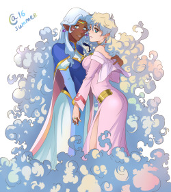 autumn-sacura:  Two beautiful mecha princesses with cloudy hair and pink pupils! 