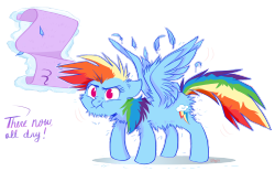 datcatwhatcameback:  cutiepoxvaccine:  &ldquo;Dry Rainbow&rdquo; For more of my art, visit my DA Gallery  That’s one pissed of Dashie.  X3!! OMFG adorable!