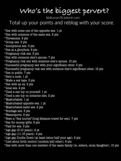 krstee:  needydumbgirl:  easy-rapetoy-craves-abuse:  scatlatexboots: wannabe-a-slut:  travelling-kinkster:   59  What is your score, anyone try and beat it?   A sad 39… what js you’re number?!  A great 51! Very good score!  109 😙  52   43