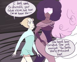 aitu:    Positively Pearlmethyst Day 1: First Time Meeting Each Other   a little late becacuse i forgot this was going on, oops. still, i like this comic a lot. happy pearlmethyst week! 