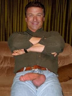 daddycelebritiesphotomontages:  Re-posting my first picture on Tumblr, thanks everybody who has taken a look at my work.  Alec Baldwin shows us his cock, heavenly… 