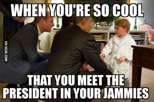 prince george meet obama in pyjamas
