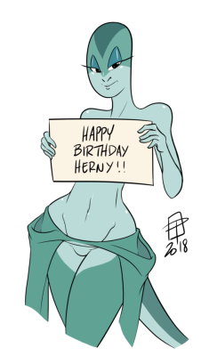 callmepo: kindahornyart:  callmepo:  A quick happy birthday wish to @kindahernyart of his OC Rita Scope. HAPPY BIRTHDAY DUDE!  Oh HECK YES. ohmanthatbelly. That’s some good stripper lizard. Thank you so much, man! You made her look so good.  Glad you