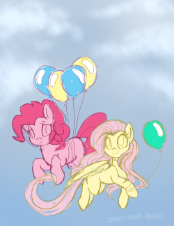 saber-panda-ponies:  For the 30minchallenge Fluttershy and Pinkie Pie switch personalities.Doesn’t really show it in this picture but meh. May finish one day! =)  &lt;3