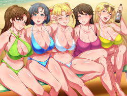 fandoms-females:  AF #3 - Beach Day with the Ladies   cuties &lt;3