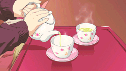 ayumi-cchi:  Tea Time ~ anime gif ♥ ~I love tea~ ♥ ☆*:.｡. o(≧▽≦)o .｡.:*☆ 