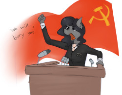 marsminer-venusspring:  A famously mistranslated quote from Nikita Khrushchev.   HAH! Wonderful. I had always wondered when someone was gonna make a joke about her nameI love it man!