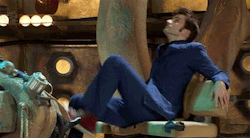 mizgnomer: The Tenth Doctor, kicked back with his feet up on the TARDIS console