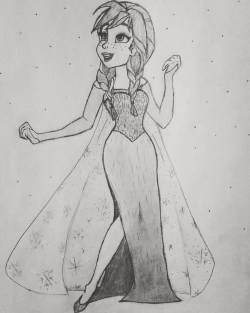 This challenge was &ldquo;cosplay&rdquo;, so I drew Anna dressed as Elsa ❄