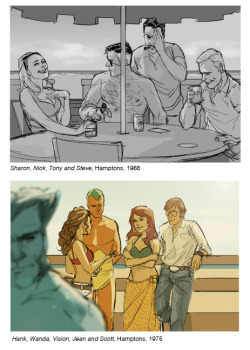 ungoliantschilde:  Phil Noto ~ Superhero Candids My favorite is Sue staring at Johnny in the UN Lobby. 
