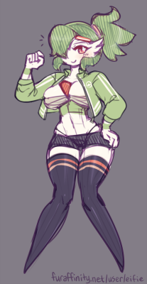 eifiedraws-sfw:  Bonus character design sketch for stongey for an upcoming commission, fit Gardevoir waifu! O oO &lt;3