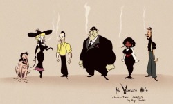   My Vampire Wife - Webcomic Character DesignsPart of the line up for my funny book aka comic book. As you can see, they all smoke cigarettes, just like in real Disney picture books :)  Newgrounds Twitter DeviantArt  Youtube Picarto Twitch  